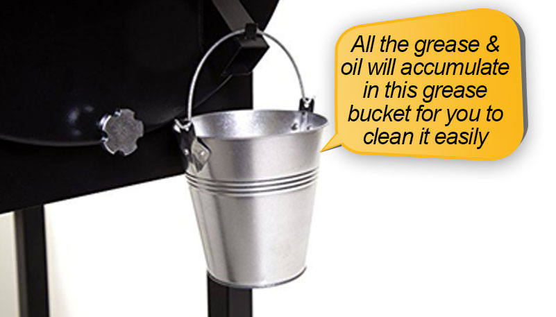 Camp Chef SmokePro LUX Review: grease catching bucket, grease cleanout