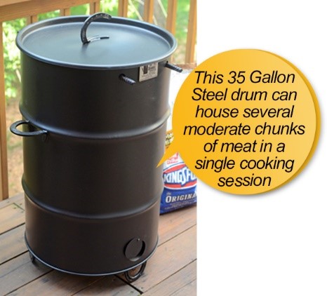 pit barrel cooker package review: barrel, steel drum