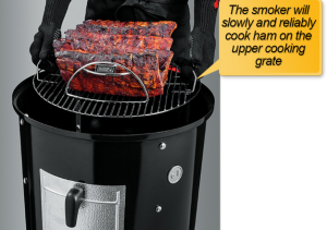 Weber 18 Inch Smoker: cooking area, grates