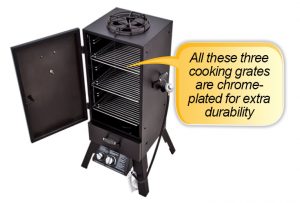 Char Broil Vertical Gas Smoker : 3 cooking grates