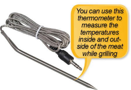 Camp Chef PG24S Pellet Grill and Smoker Deluxe: meat probe, meat temperature probe, thermometer