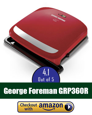 George Foreman Grill Red GRP360R 4 Servings Removable Plate Grill