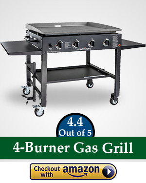 flat top gas griller: Blackstone 36 inch Outdoor Flat Top Gas Grill Griddle Station - 4-burner - Propane Fueled - Restaurant Grade - Professional Quality