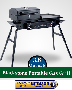 flat top gas griller: Blackstone Grills Tailgater - Portable Gas Grill and Griddle Combo - Barbecue Box - Two Open Burners “ Griddle Top - Adjustable Legs - Camping Stove Great for Hunting, Fishing, Tailgating and More