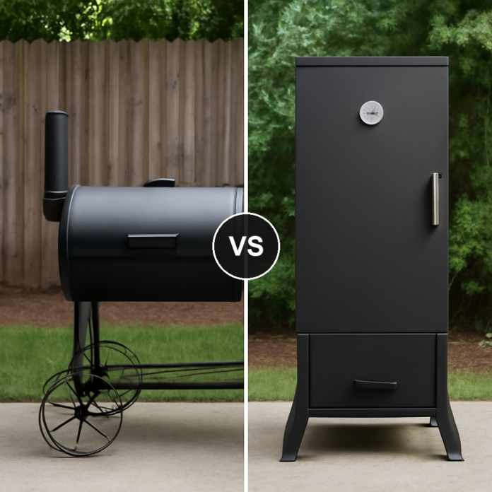 Offset smoker vs vertical smoker side by side comparison